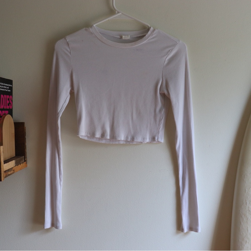 Garage long sleeve ribbed crop top